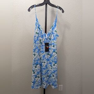 3/$14 Blue Floral Sleeveless Dress